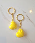 Yellow Heart Resin Keychain
