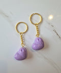 Purple Resin Heart Keychain