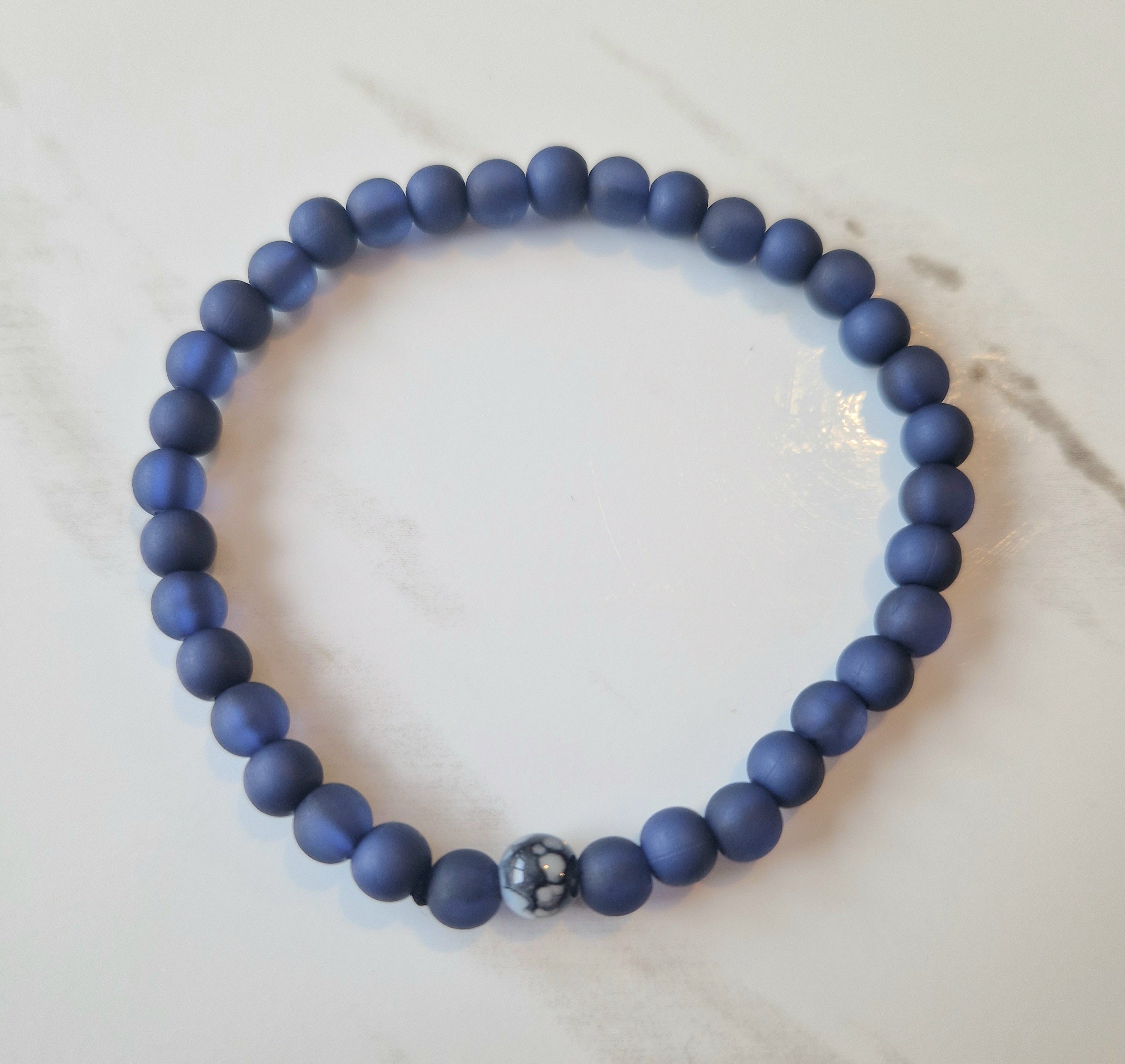 Blue Beaded Simple Bracelet