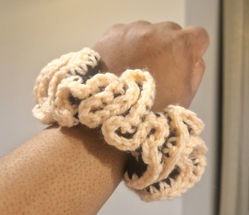 Cute Chunky Crochet Scrunchie Pink And Black