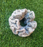 Chunky Crochet Scrunchie Green And Cream
