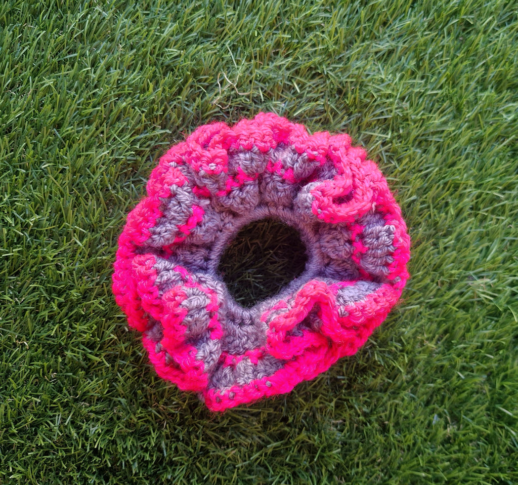 Chunky Crochet Scrunchie Purple And Pink