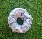 Cute Chunky Crochet Scrunchie Grey and Pink