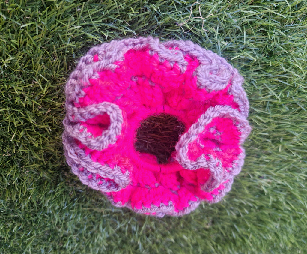 Chunky Crochet Scrunchie Pink and Purple