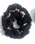 Medium Chunky Black and Pink Scrunchie