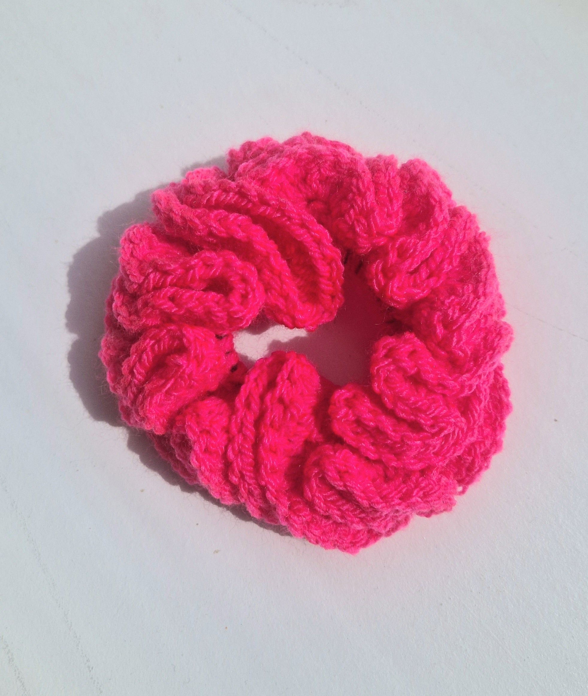 Medium Bright Pink Chunky Scrunchie