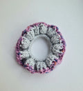 Small Grey Sparkly  Crochet Scrunchie