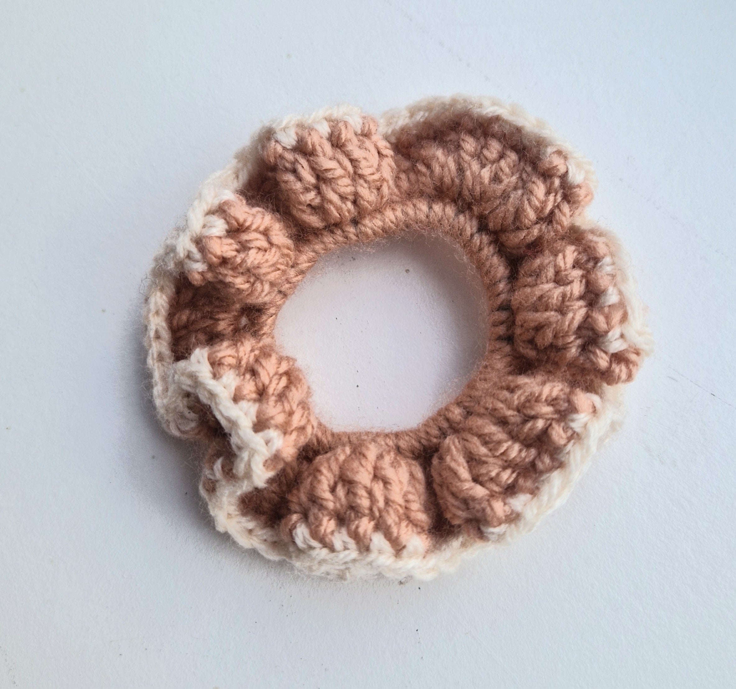 Cute Small Pink And Cream Scrunchie