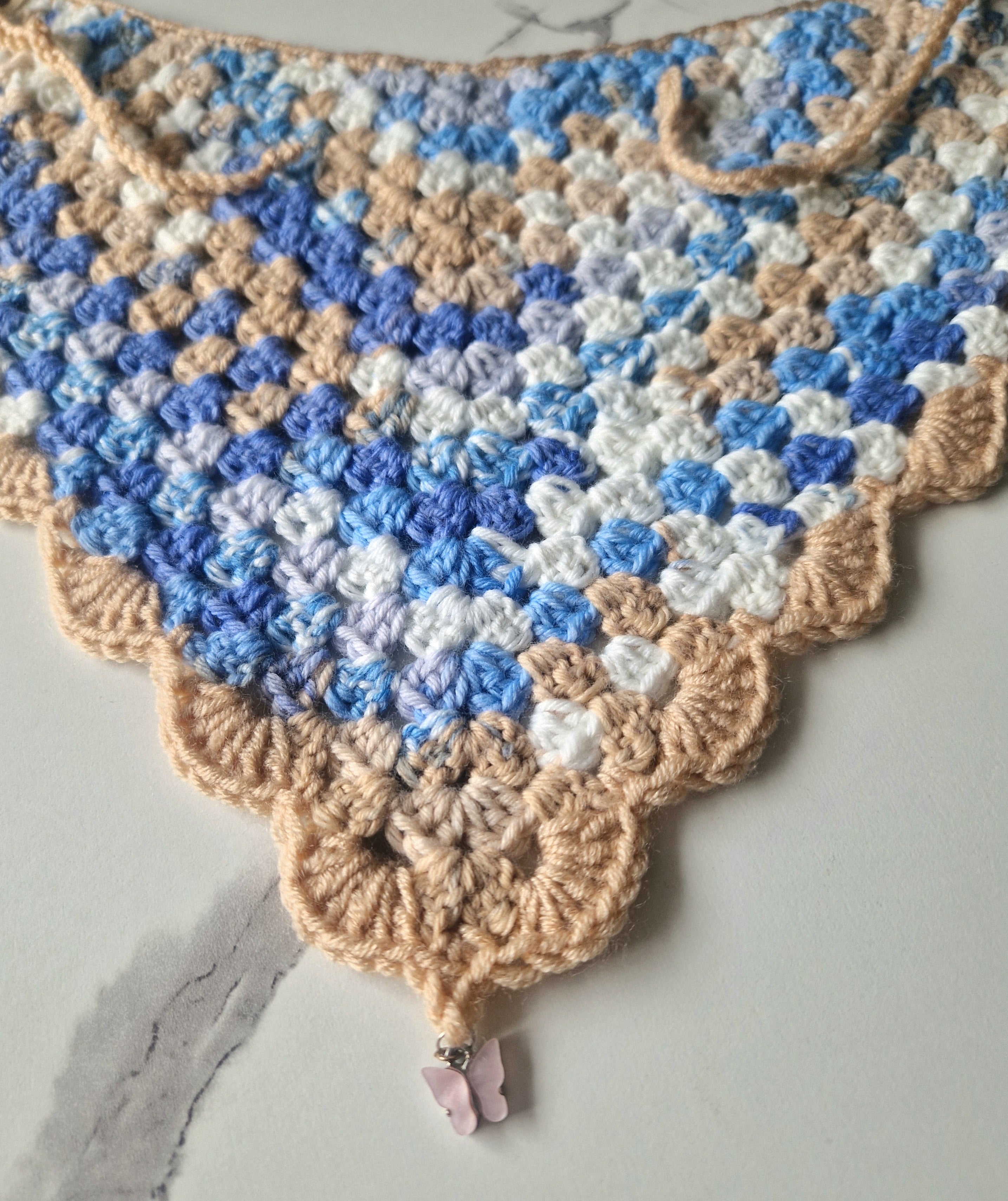 90's Inspired Crochet Bandana Multicoloured Large