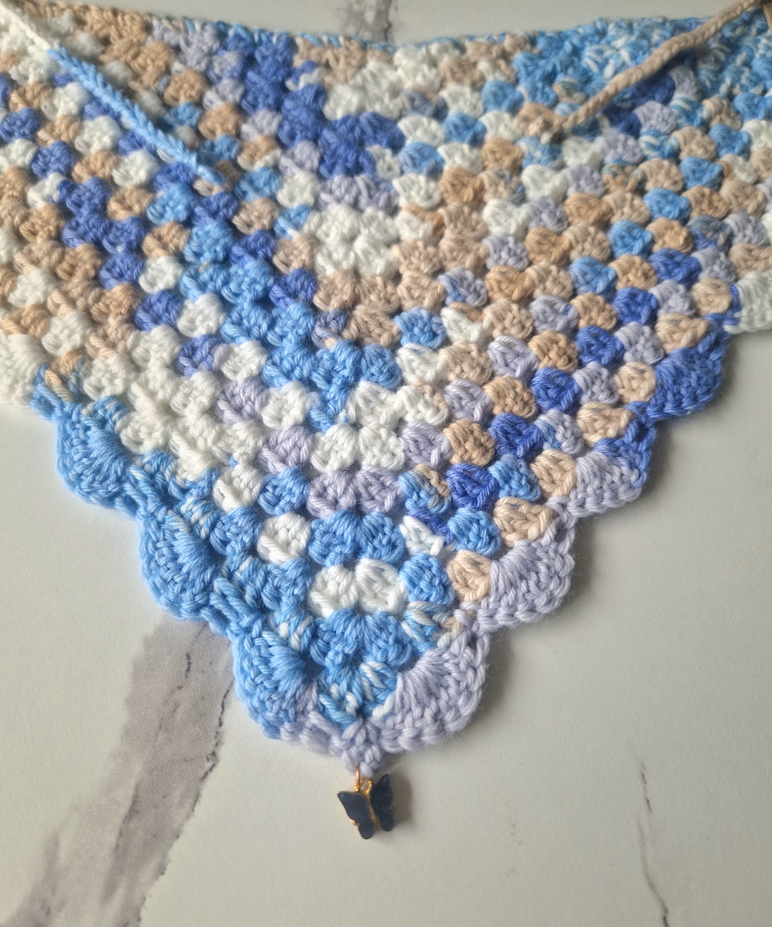 90's inspired Crochet Bandana Multicolour