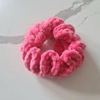Fluffy Crochet Scrunchie Pink