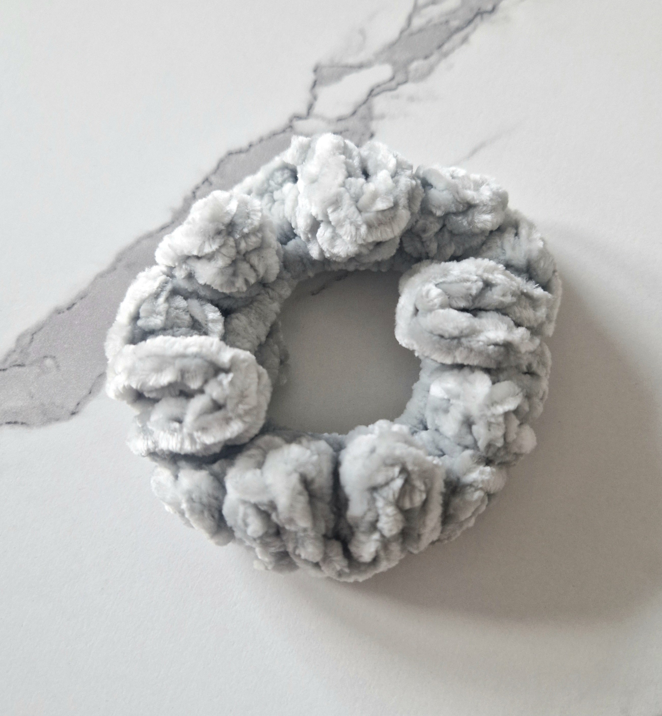 Fluffy Crochet Scrunchie Green