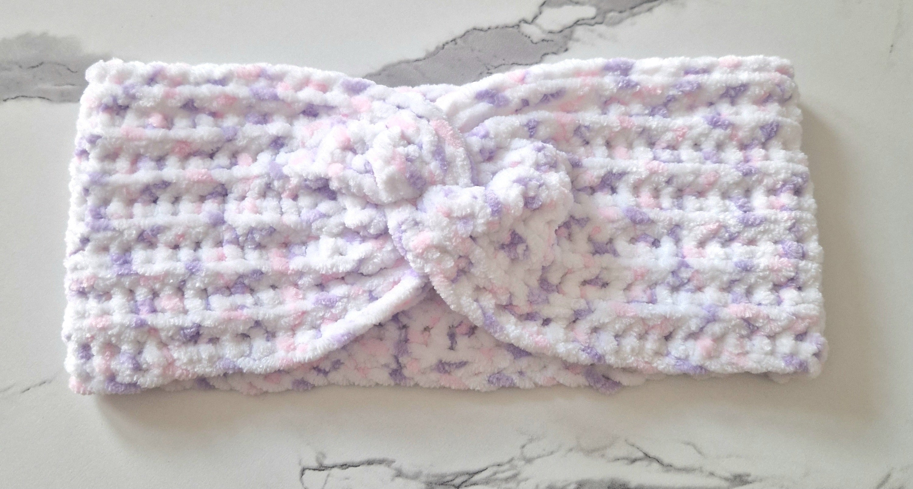 Colourful Purple Crochet Ear Warmers
