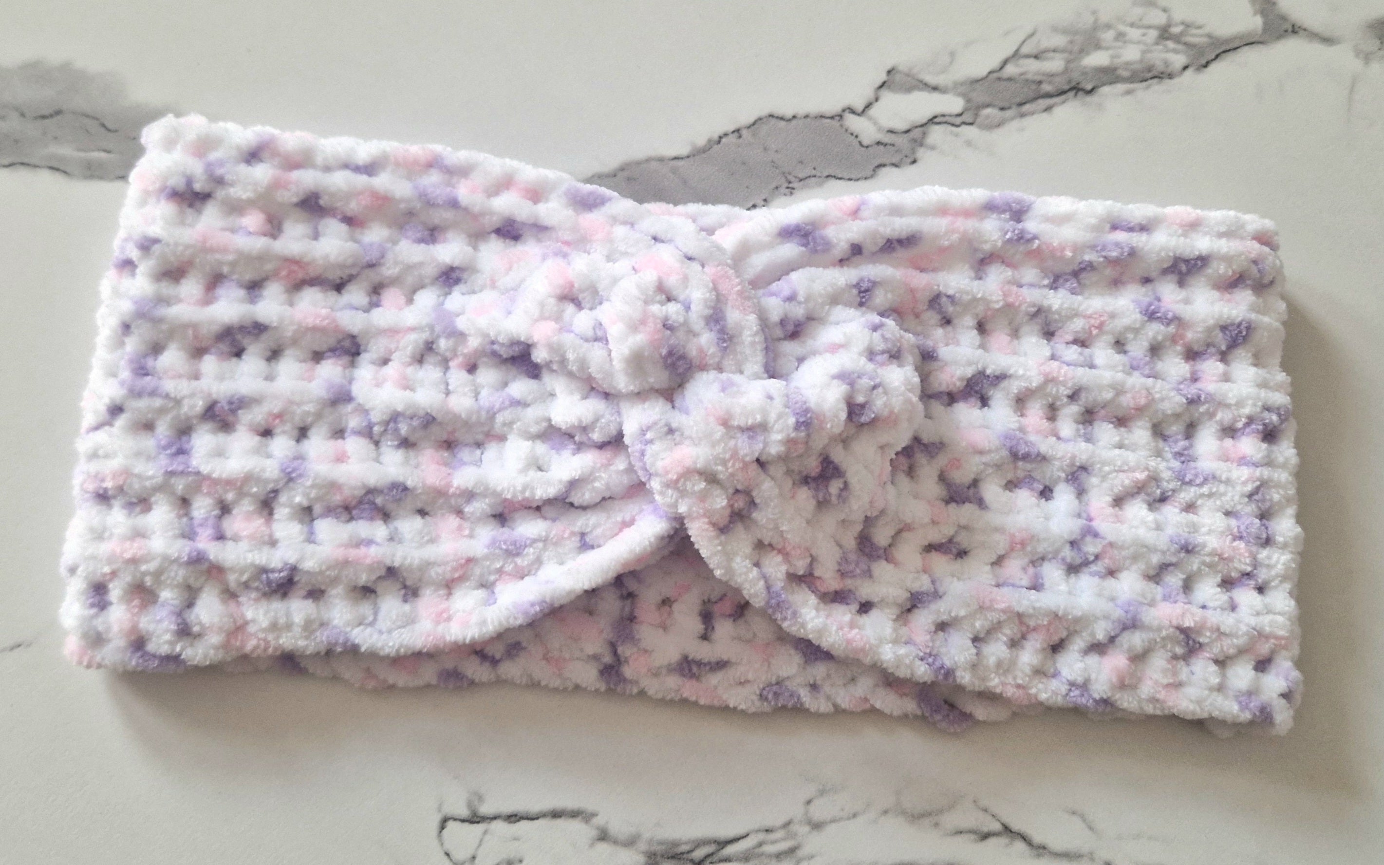 Colourful Purple Crochet Ear Warmers