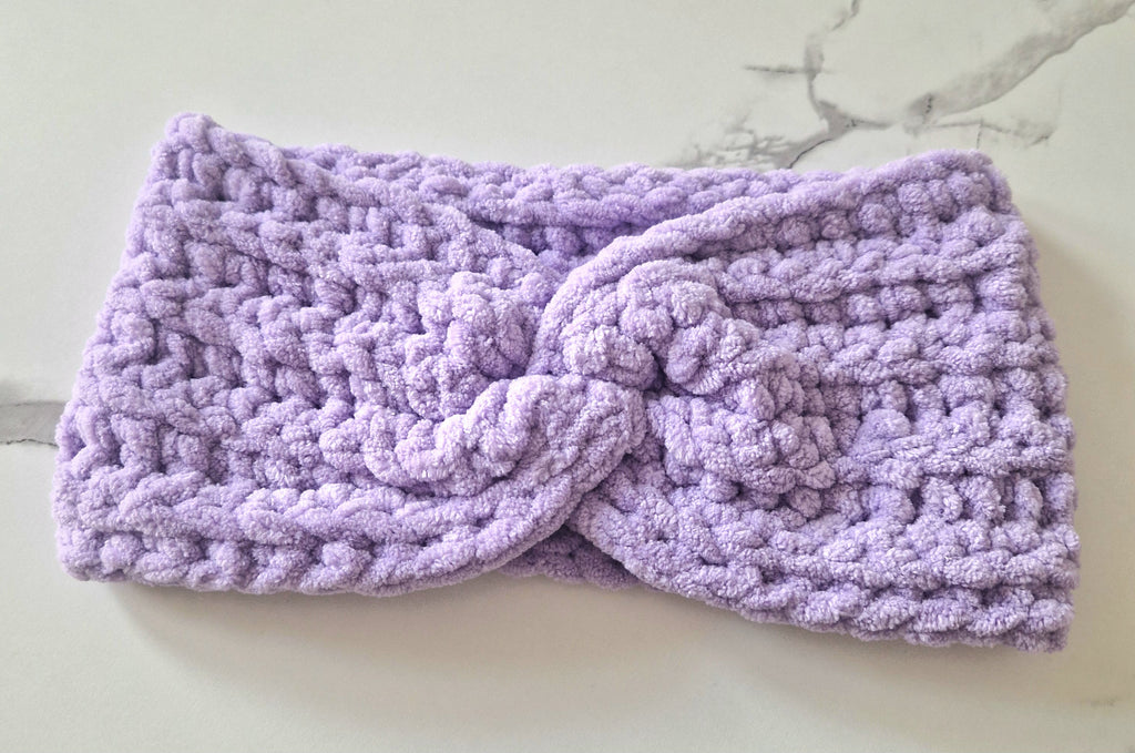 Cute Purple Crochet Chunky Ear Warmers