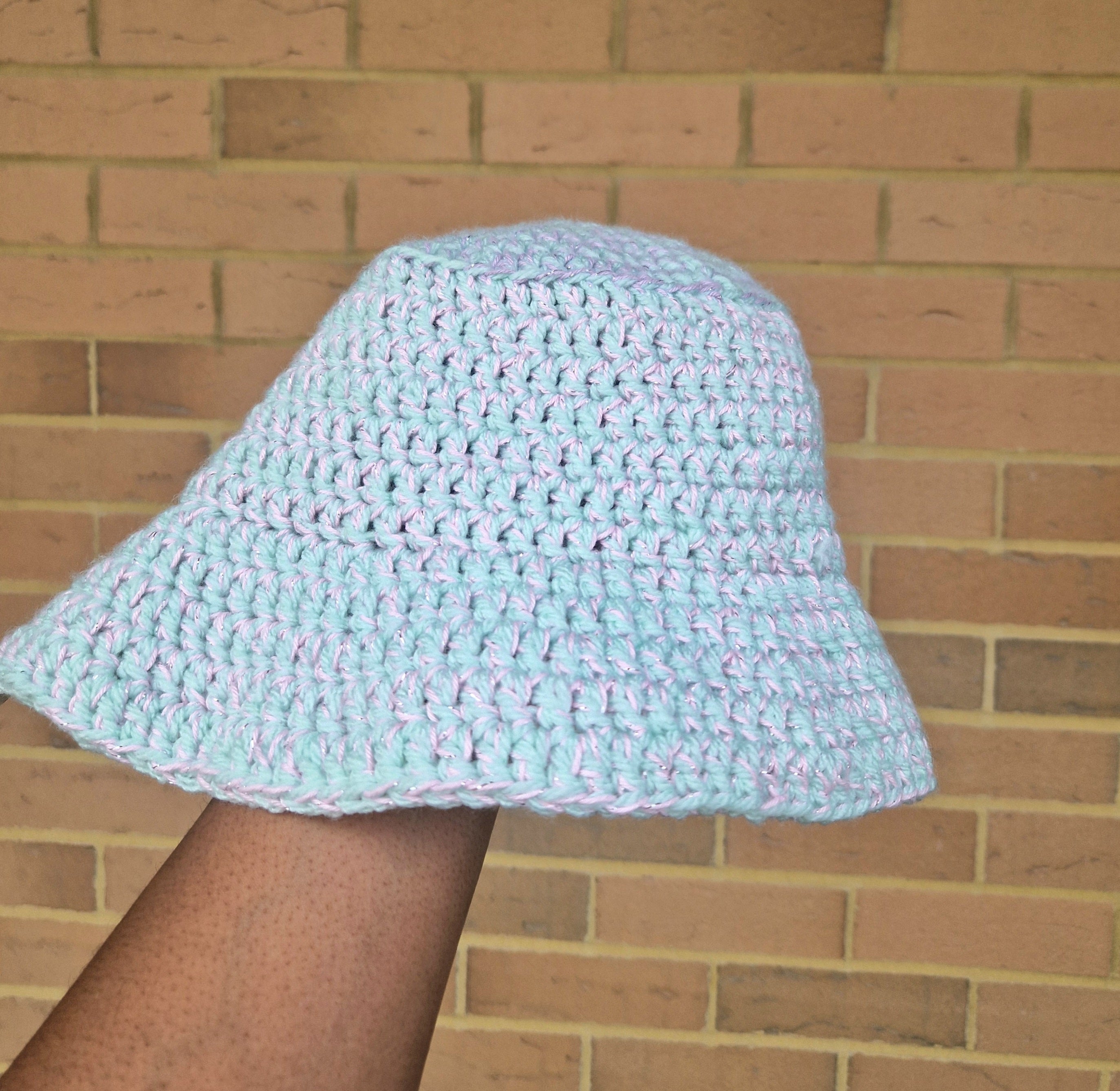90's Inspired Blue, Purple And Pink Bucket Hat