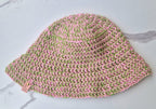 90's Inspired Green and Pink Crochet Bucket Hat