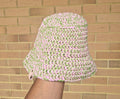 90's Inspired Green and Pink Crochet Bucket Hat