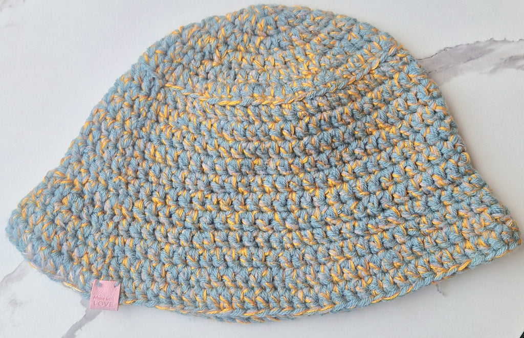 90's Inspired Blue And Gold Bucket Hats