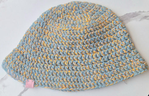 90's Inspired Blue And Gold Bucket Hats