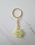 Cute Yellow Beaded Flower Keychain Small