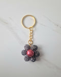 Sparkly Cute Flower Beaded Keychain Medium