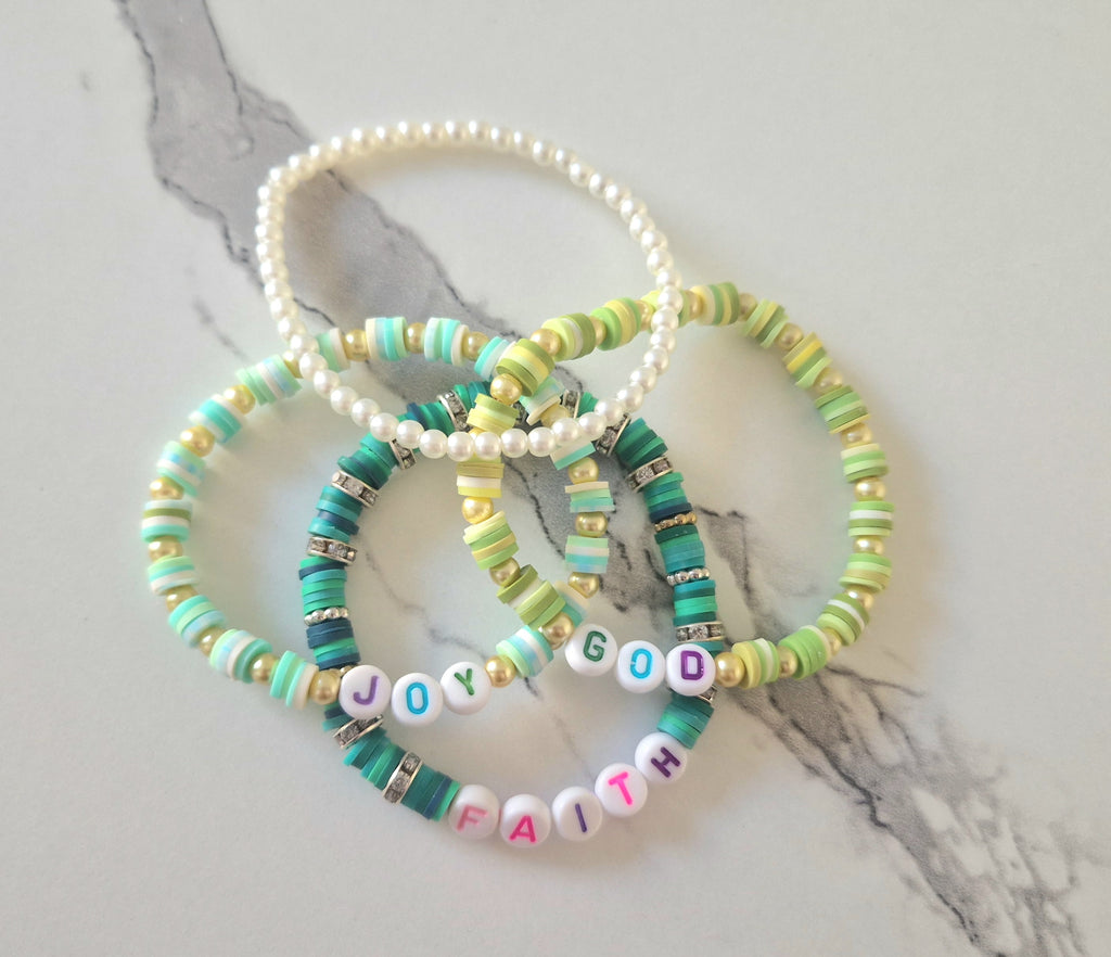 Colorful Beaded Stretch Bracelets Set