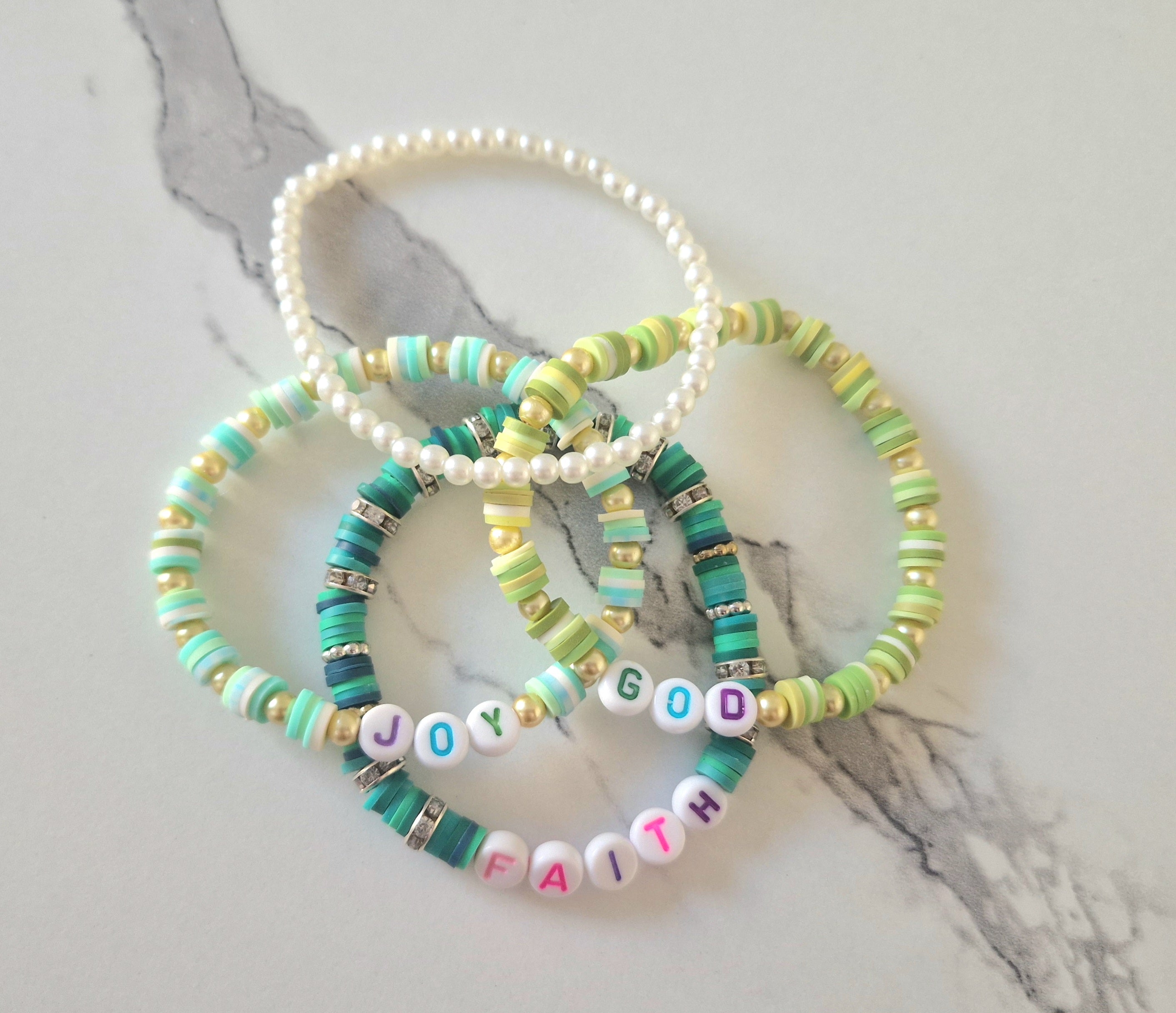 Colorful Beaded Stretch Bracelets Set