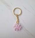 Cute Simple Pink Flower Beaded Keychain Small