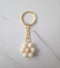 Cute White Beaded Flower Keychain Small