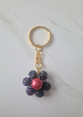 Sparkly Flower Beaded Keychain Medium