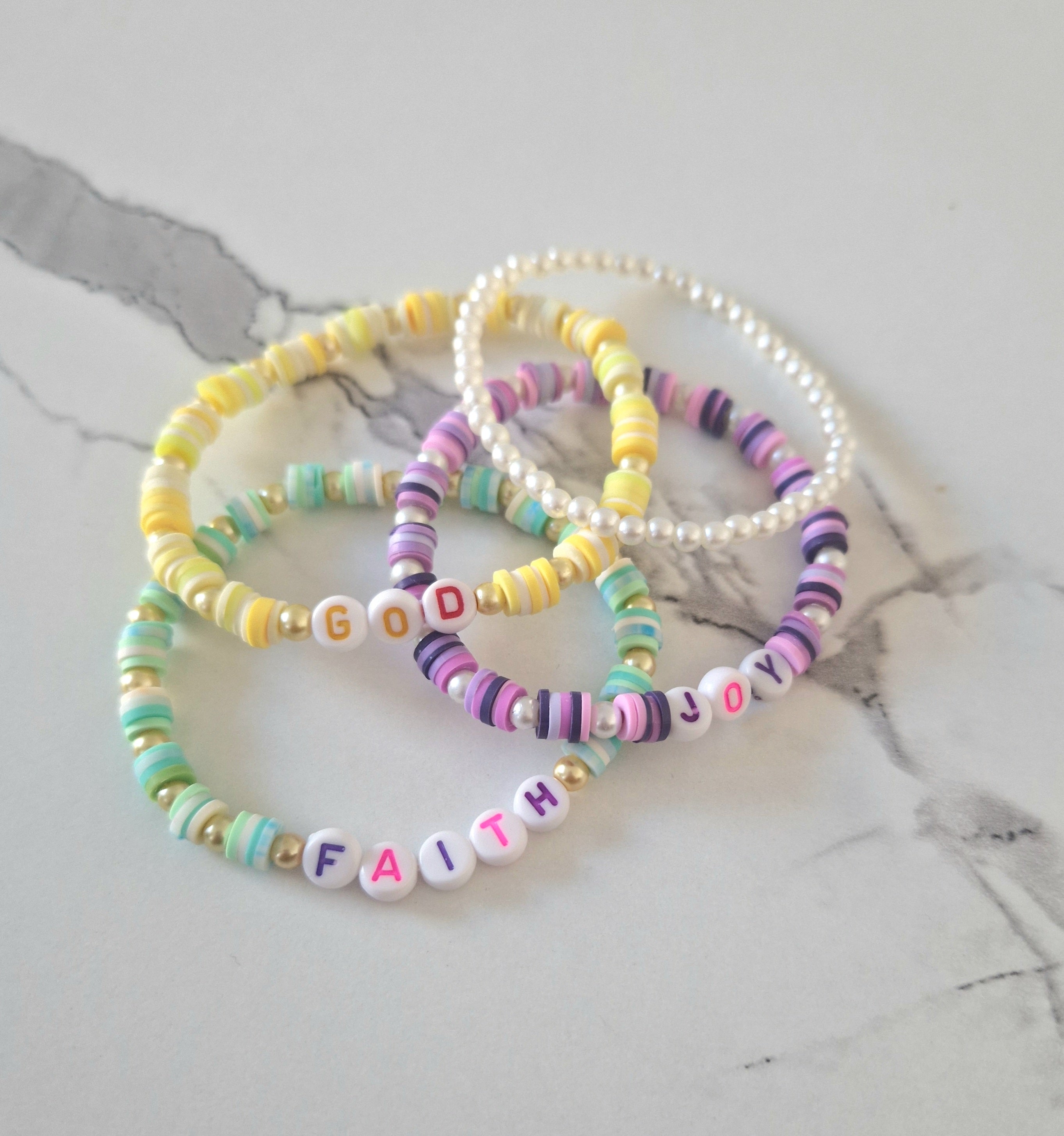 Colorful Beaded Stretch Bracelets Set