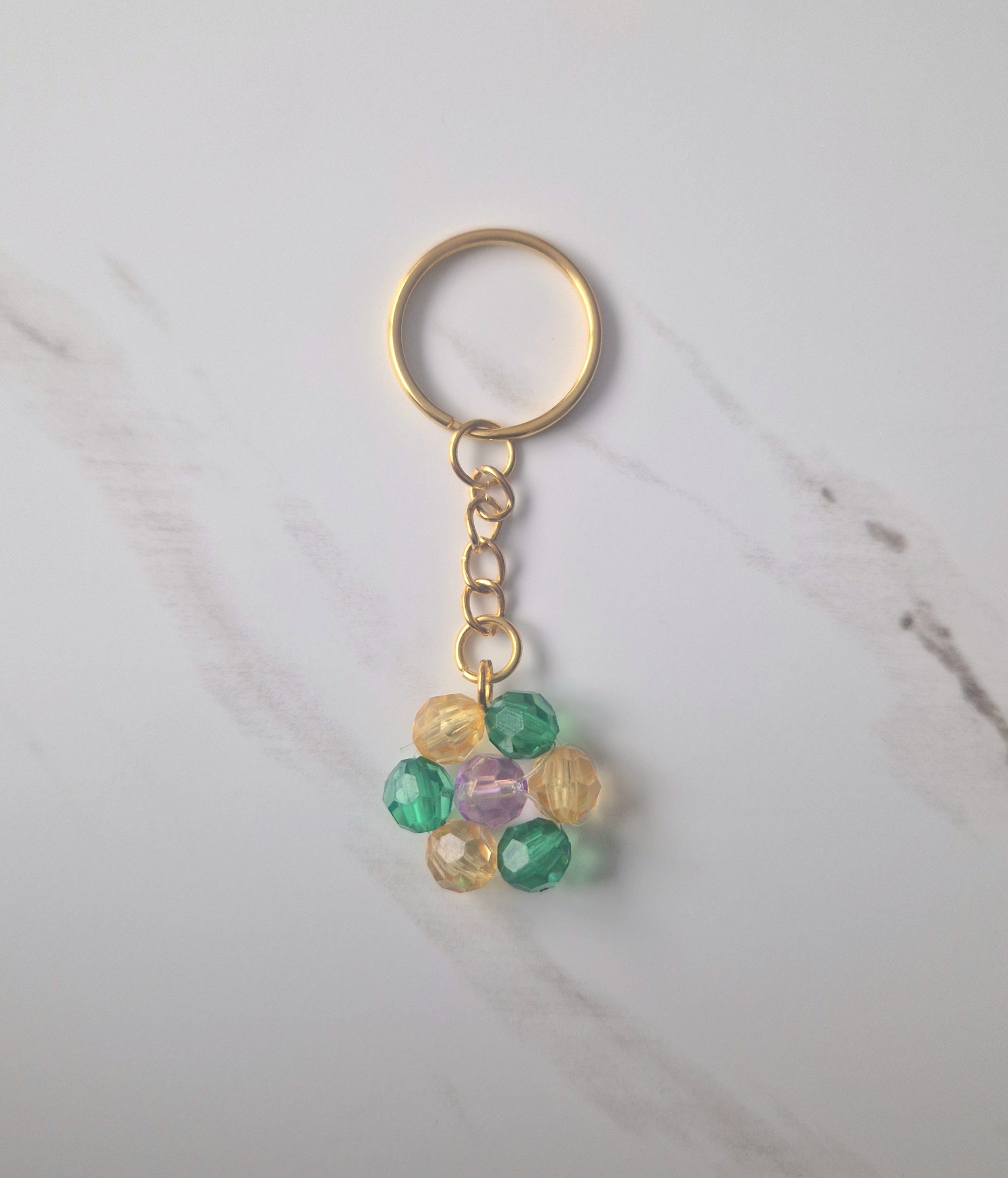 Pretty Flower Beaded Keychain Small
