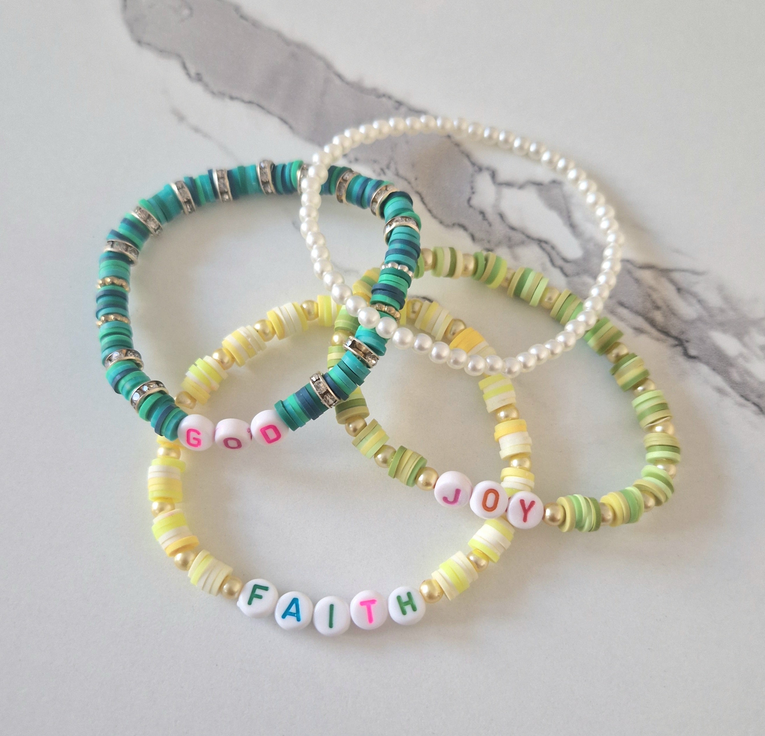 Colorful Beaded Stretch Bracelets Set