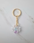 Unique Clear Multicoloured Beaded Flower Keychain Small
