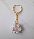 Sparkly Flower Beaded Keychain Medium